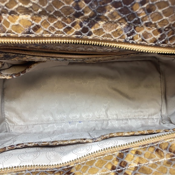 Michael Kors Snake Embossed Selma Tote and Snake Embossed Fulton Wallet. EUC. - Picture 12 of 16